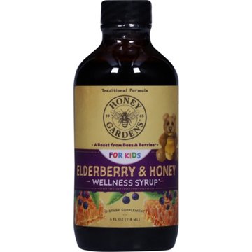 Honey Gardens Kids' Wellness Syrup - Elderberry & Honey, 4 oz