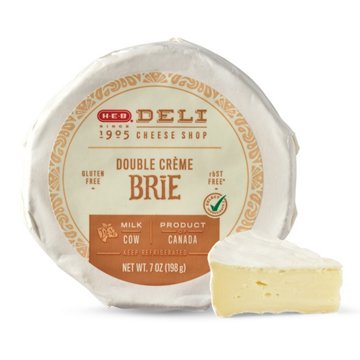 H-E-B Deli Double Crème Brie Cheese Wheel, 7 oz
