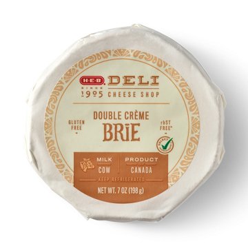 H-E-B Deli Double Crème Brie Cheese Wheel, 7 oz
