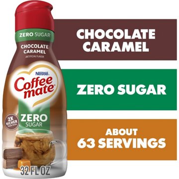 Nestle Coffee Mate Zero Sugar Liquid Coffee Creamer - Chocolate Caramel , 32 oz