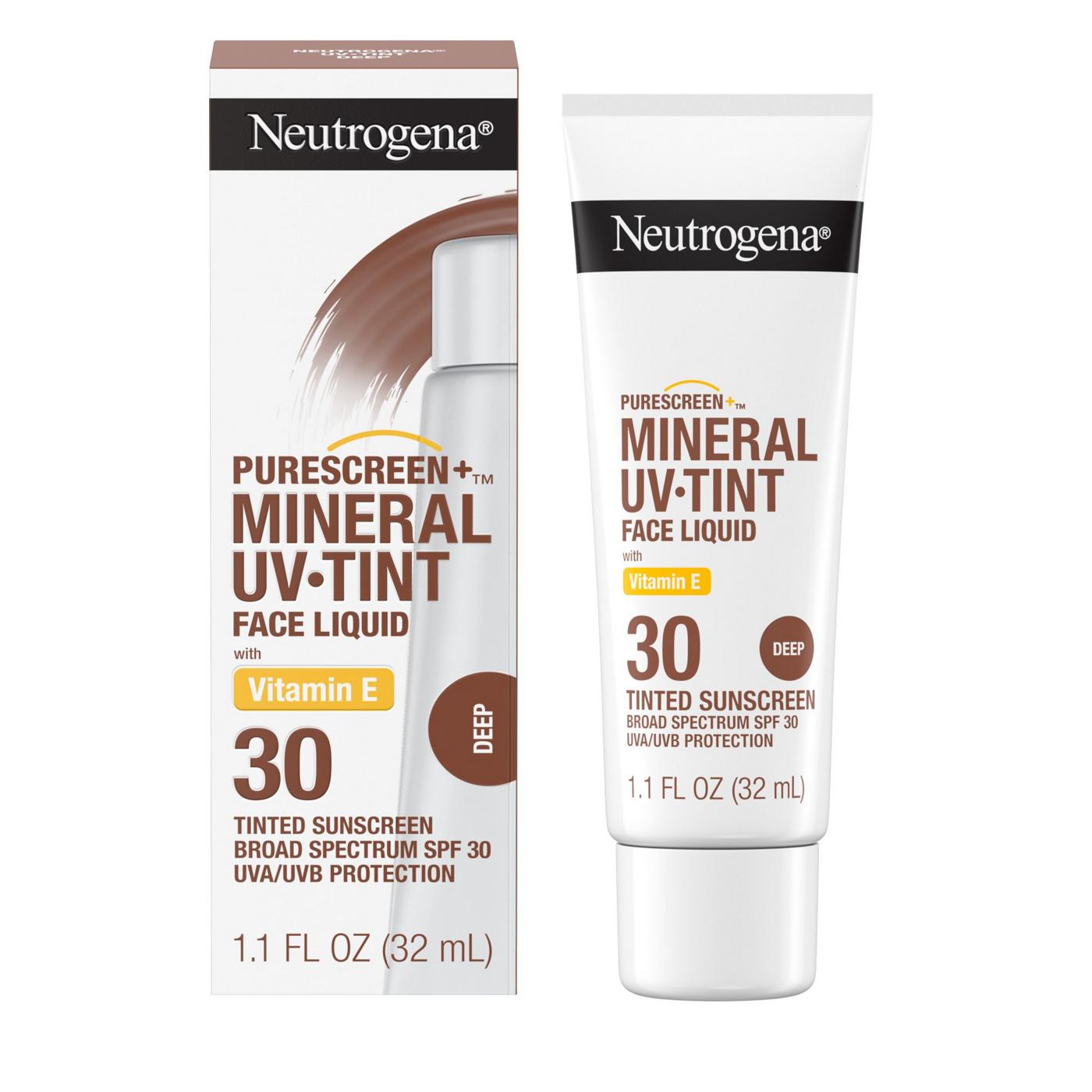 Neutrogena Purescreen+ Mineral Uv Tint Face Liquid With Vitamin E, Tinted Sunscreen Broad Spectrum SPF 30, Deep; image 6 of 8