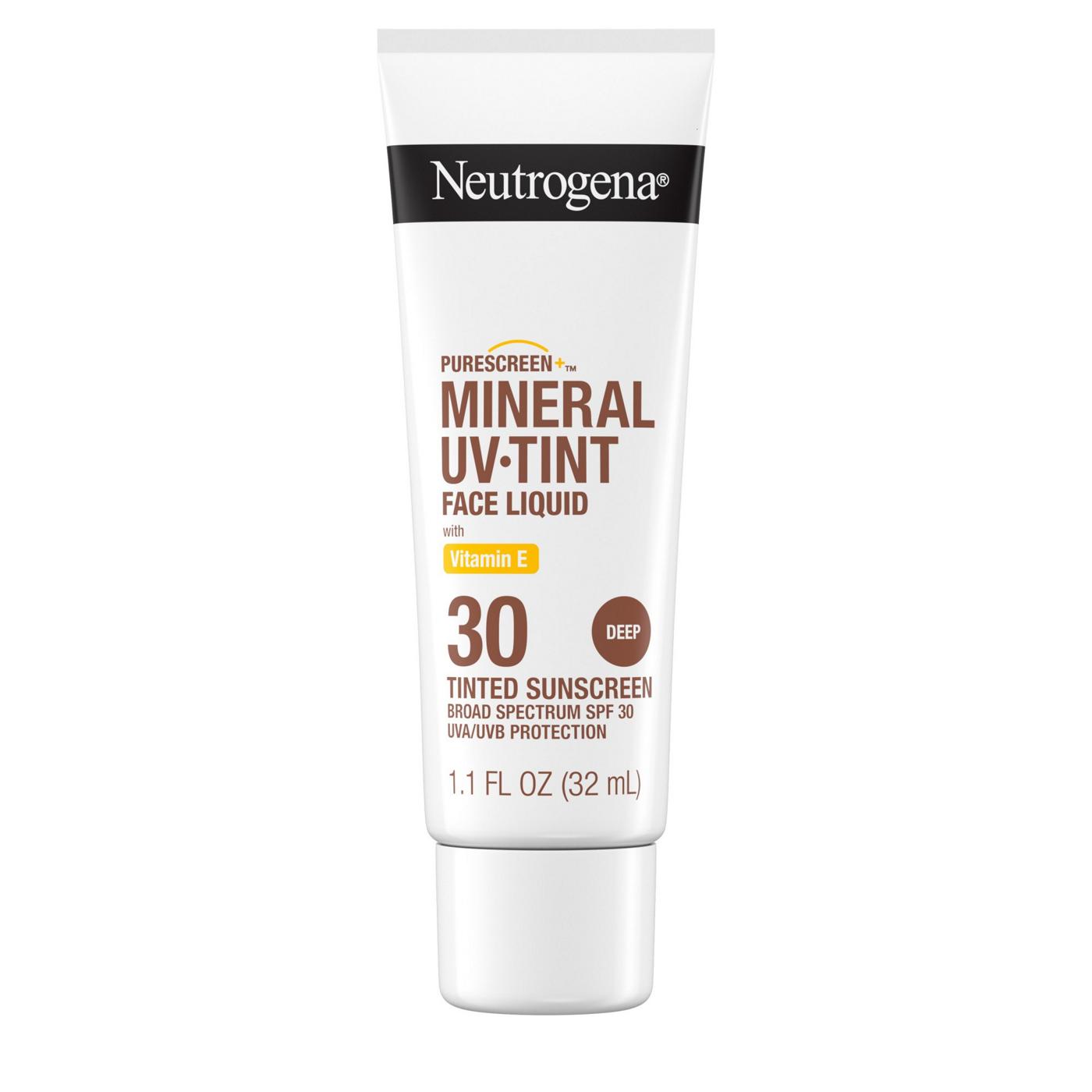 Neutrogena Purescreen+ Mineral Uv Tint Face Liquid With Vitamin E, Tinted Sunscreen Broad Spectrum SPF 30, Deep; image 7 of 8