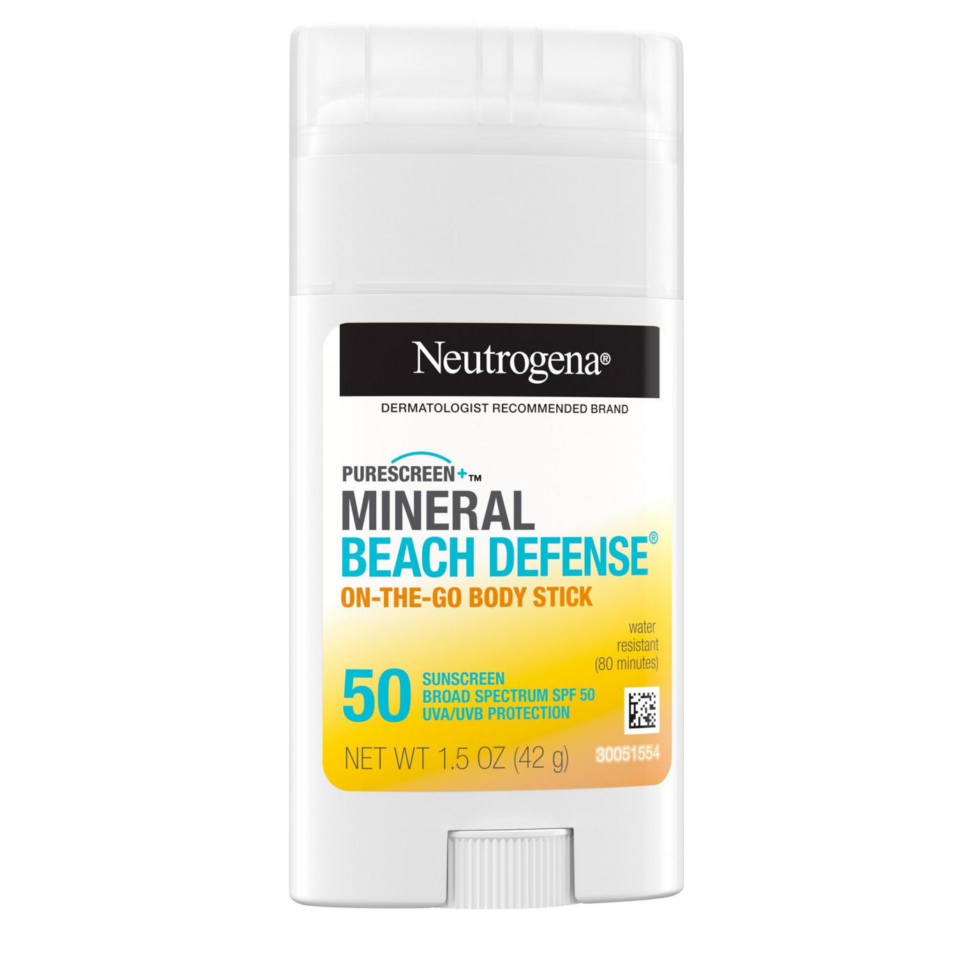 Neutrogena Purescreen+ Mineral Beach Defense On-The-Go Body Stick Sunscreen - SPF 50; image 5 of 6