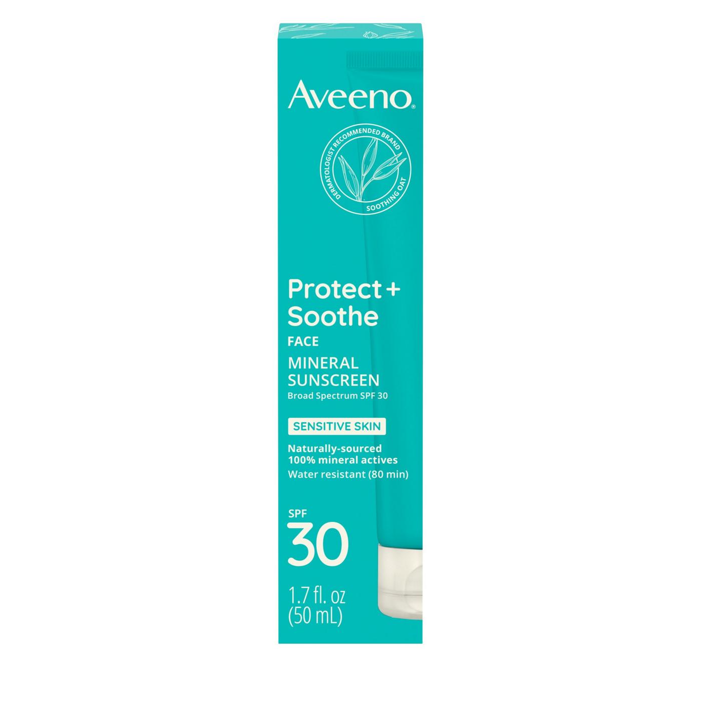 Aveeno Protect + Soothe Face Mineral Sunscreen SPF 30 Shop Sunscreen