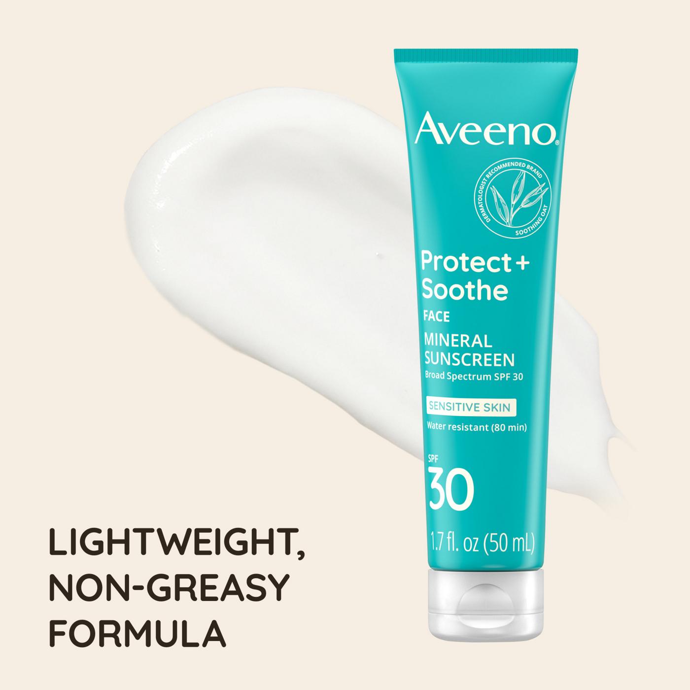 Aveeno Protect + Soothe Face Mineral Sunscreen SPF 30; image 3 of 9