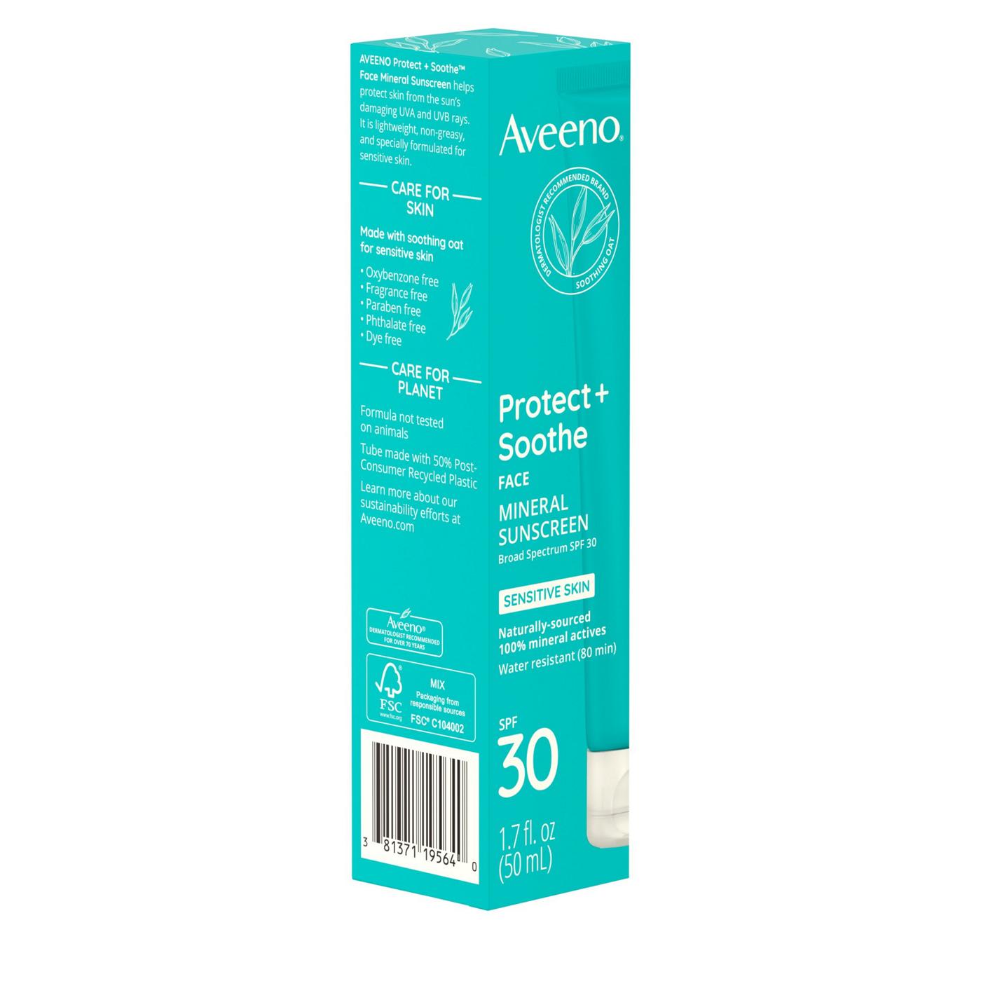 Aveeno Protect + Soothe Face Mineral Sunscreen SPF 30; image 6 of 9