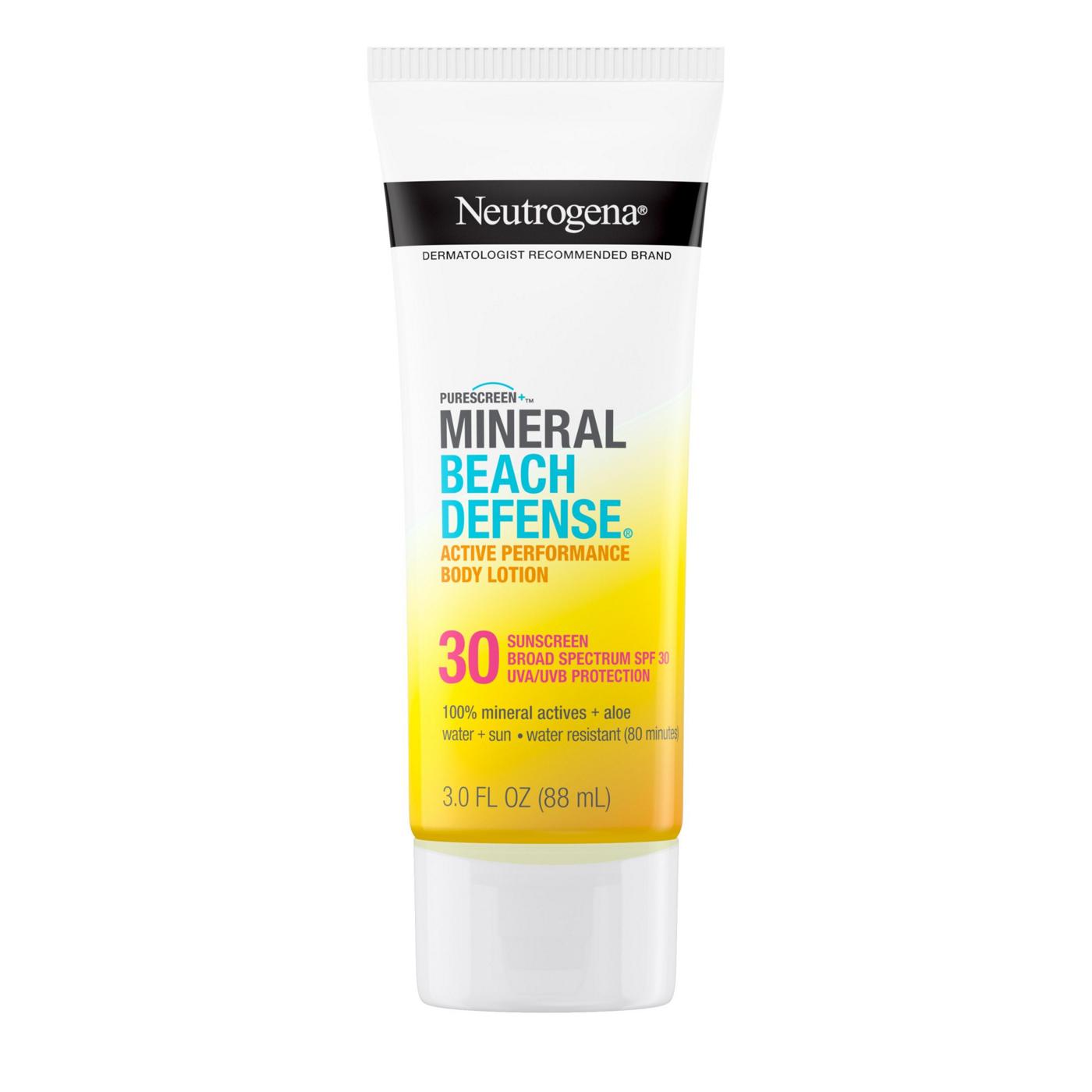 Neutrogena Purescreen+ Mineral Beach Defense Active Performance Body Lotion Sunscreen, Broad Spectrum SPF 30; image 1 of 7