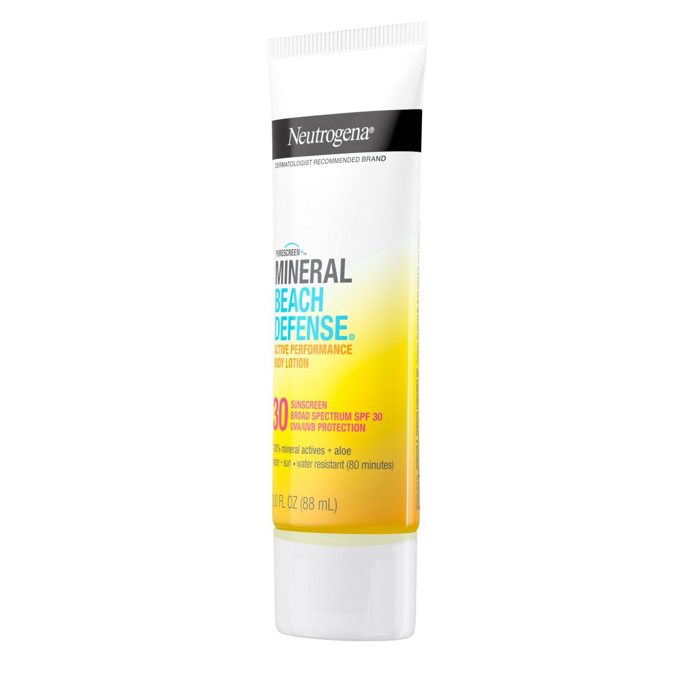 Neutrogena Purescreen+ Mineral Beach Defense Active Performance Body Lotion Sunscreen, Broad Spectrum SPF 30; image 3 of 7