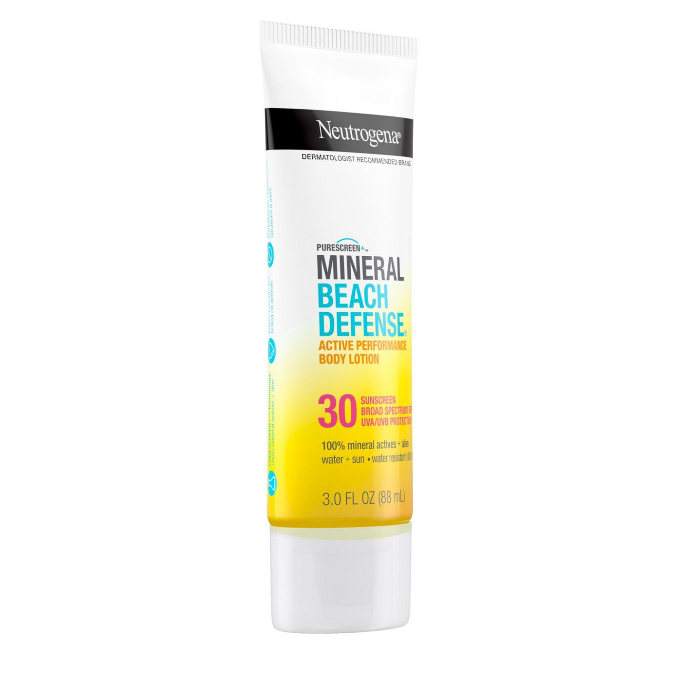 Neutrogena Purescreen+ Mineral Beach Defense Active Performance Body Lotion Sunscreen, Broad Spectrum SPF 30; image 5 of 7