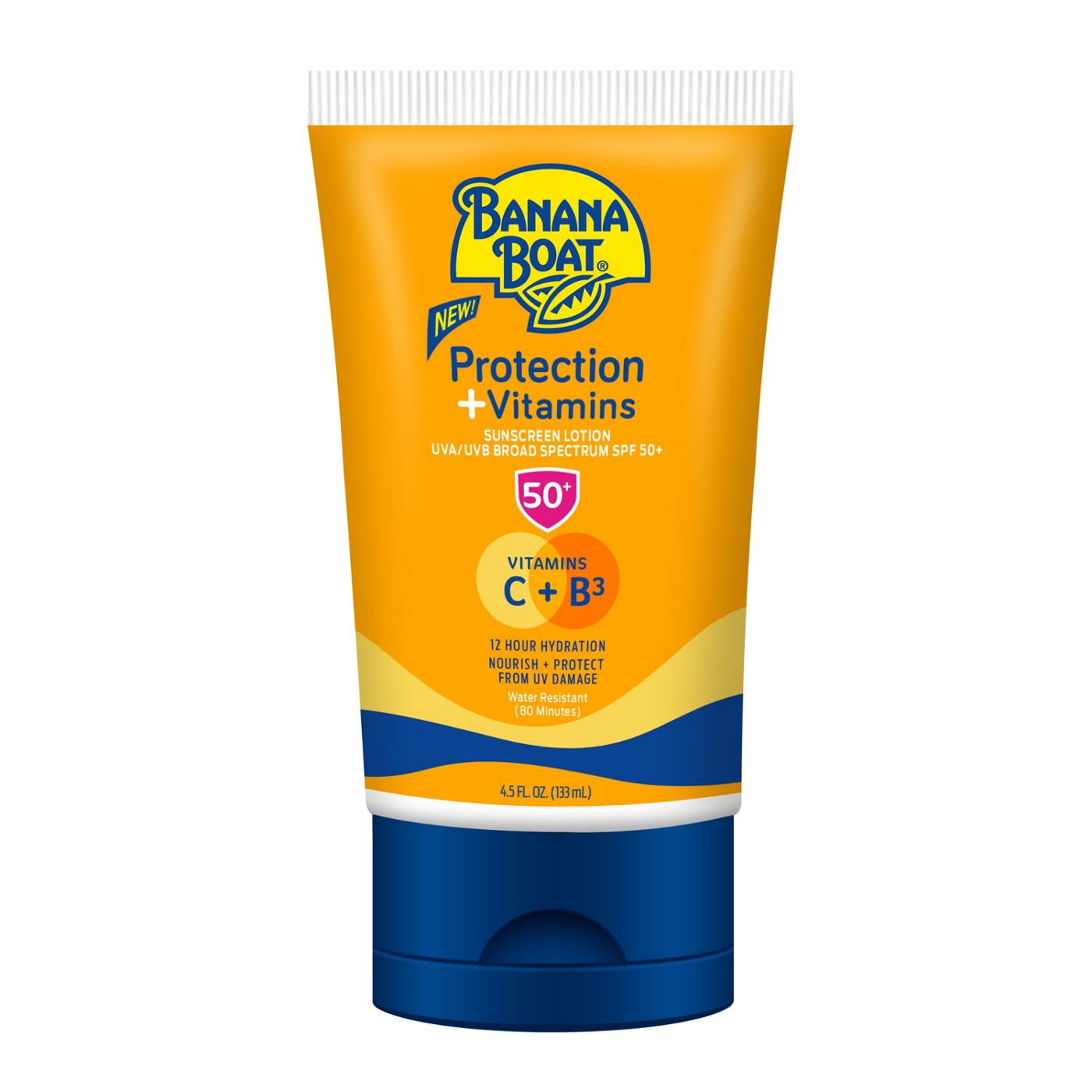 Banana Boat Protection + Vitamins Sunscreen Lotion - SPF 50+; image 1 of 9