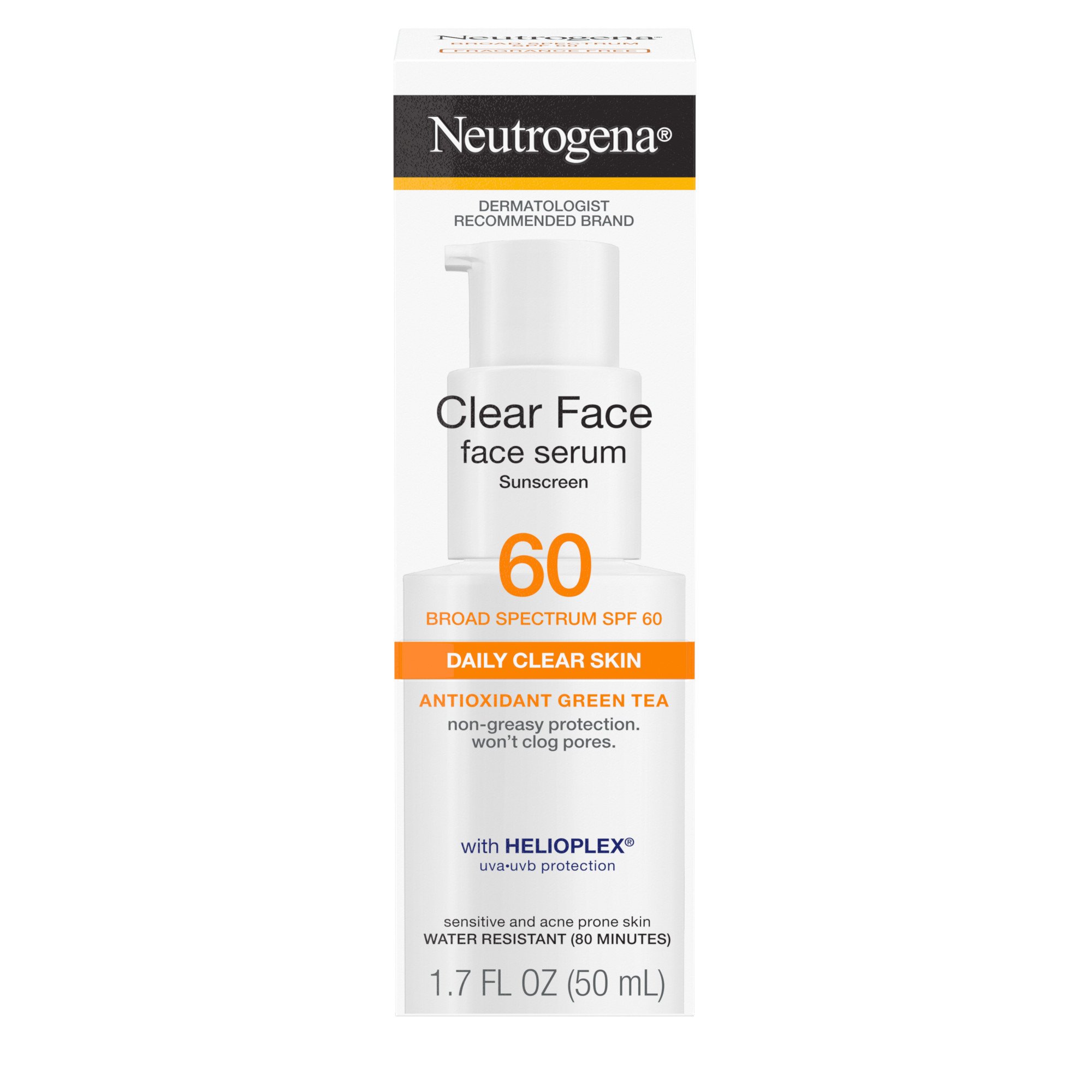 Neutrogena Clear Face Serum Sunscreen With Green Tea Broad Spectrum SPF