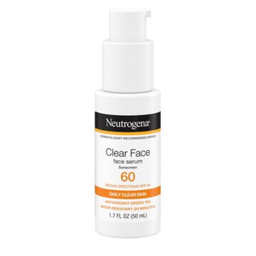 Neutrogena Clear Face Serum Sunscreen With Green Tea Broad Spectrum SPF 60+ Fragrance Free
