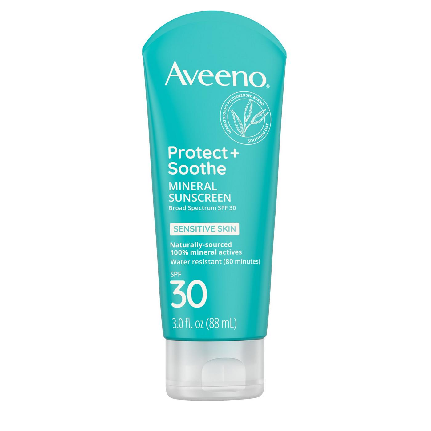 Aveeno Protect + Soothe Mineral Sunscreen Broad Spectrum SPF 30; image 2 of 8