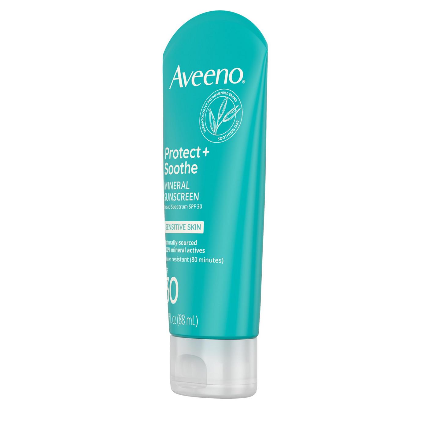 Aveeno Protect + Soothe Mineral Sunscreen Broad Spectrum SPF 30; image 3 of 8