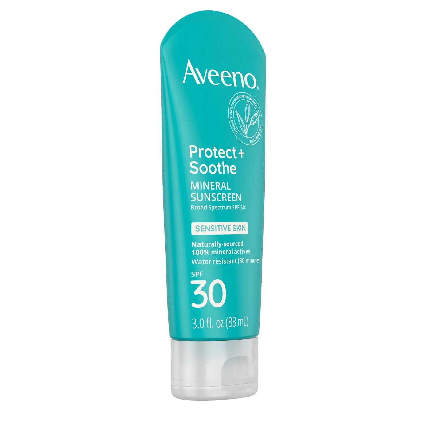 Aveeno Protect + Soothe Mineral Sunscreen Broad Spectrum SPF 30; image 7 of 8