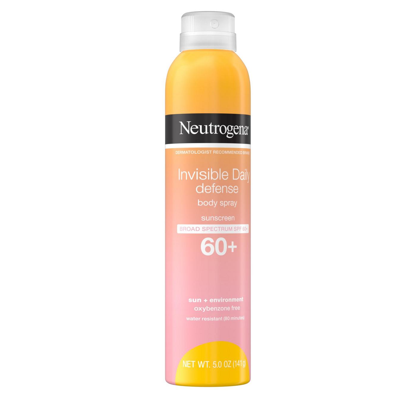 Neutrogena Invisible Daily Defense Body Spray Sunscreen Broad Spectrum SPF 60+; image 2 of 7