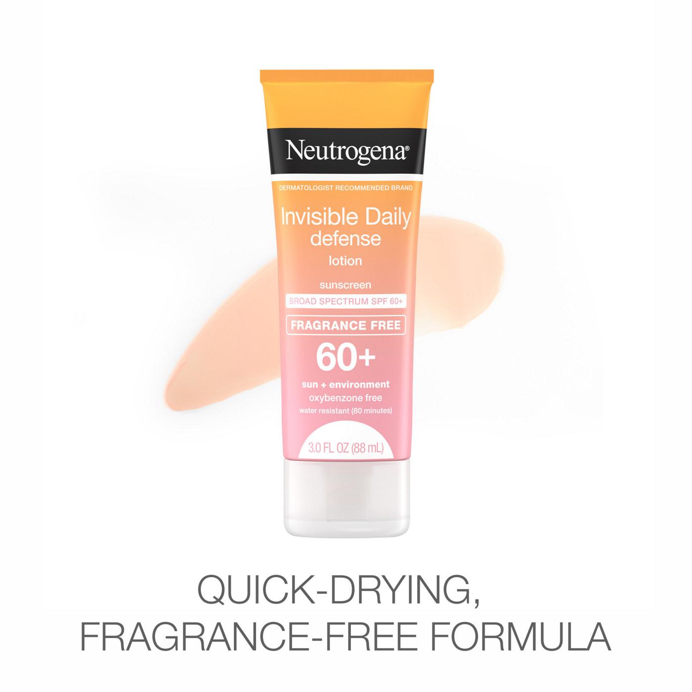 Neutrogena Invisible Daily Defense Sunscreen Lotion Broad Spectrum SPF 60+ Fragrance Free; image 4 of 8