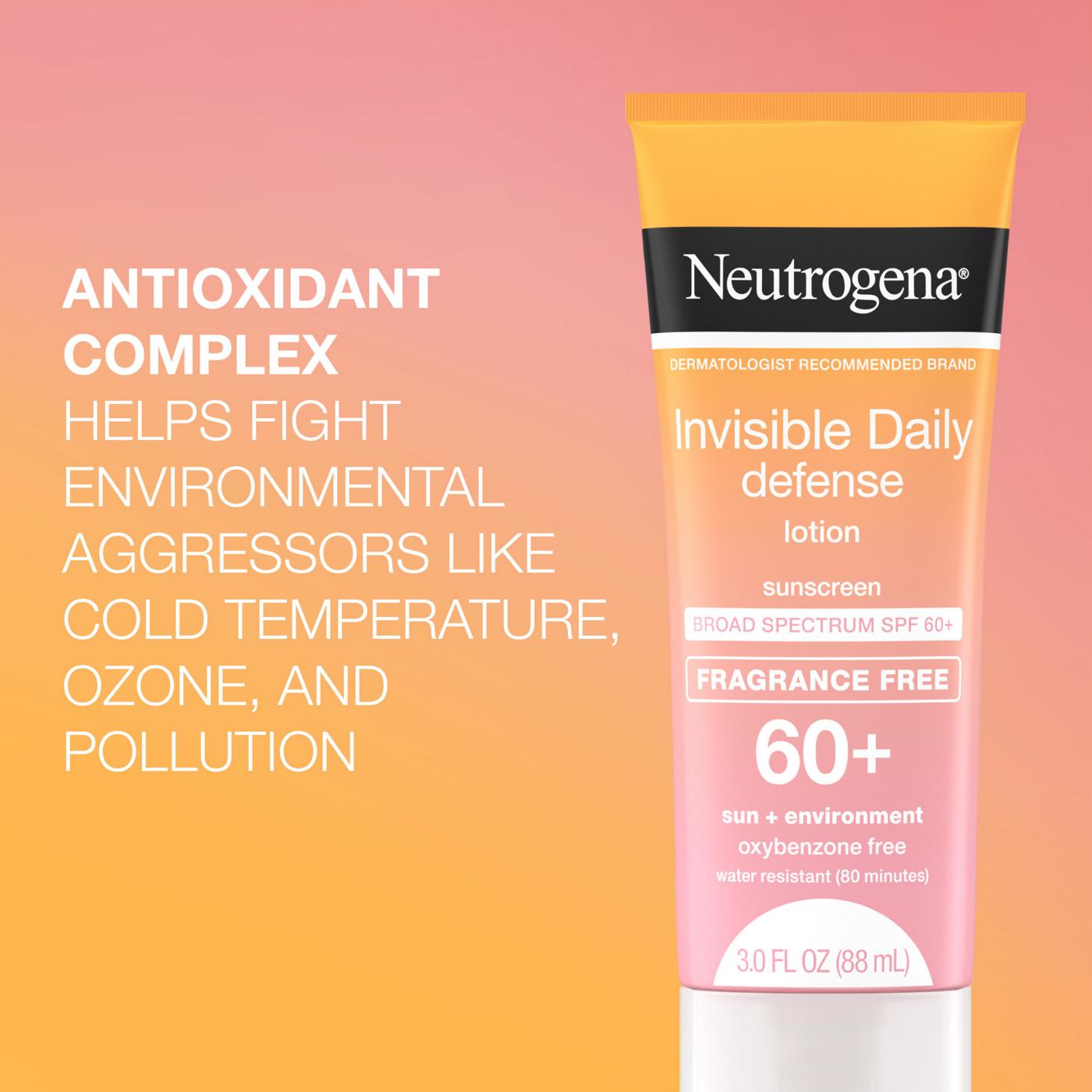 Neutrogena Invisible Daily Defense Sunscreen Lotion Broad Spectrum SPF 60+ Fragrance Free; image 5 of 8