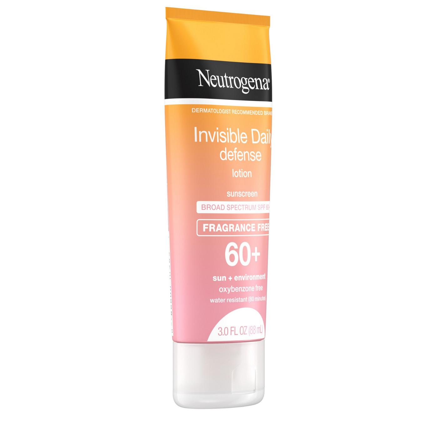 Neutrogena Invisible Daily Defense Sunscreen Lotion Broad Spectrum SPF 60+ Fragrance Free; image 6 of 8