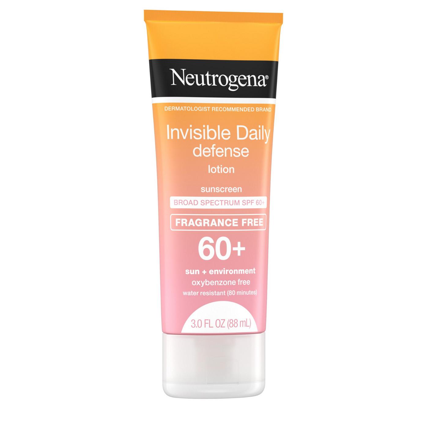 Neutrogena Invisible Daily Defense Sunscreen Lotion Broad Spectrum SPF 60+ Fragrance Free; image 7 of 8