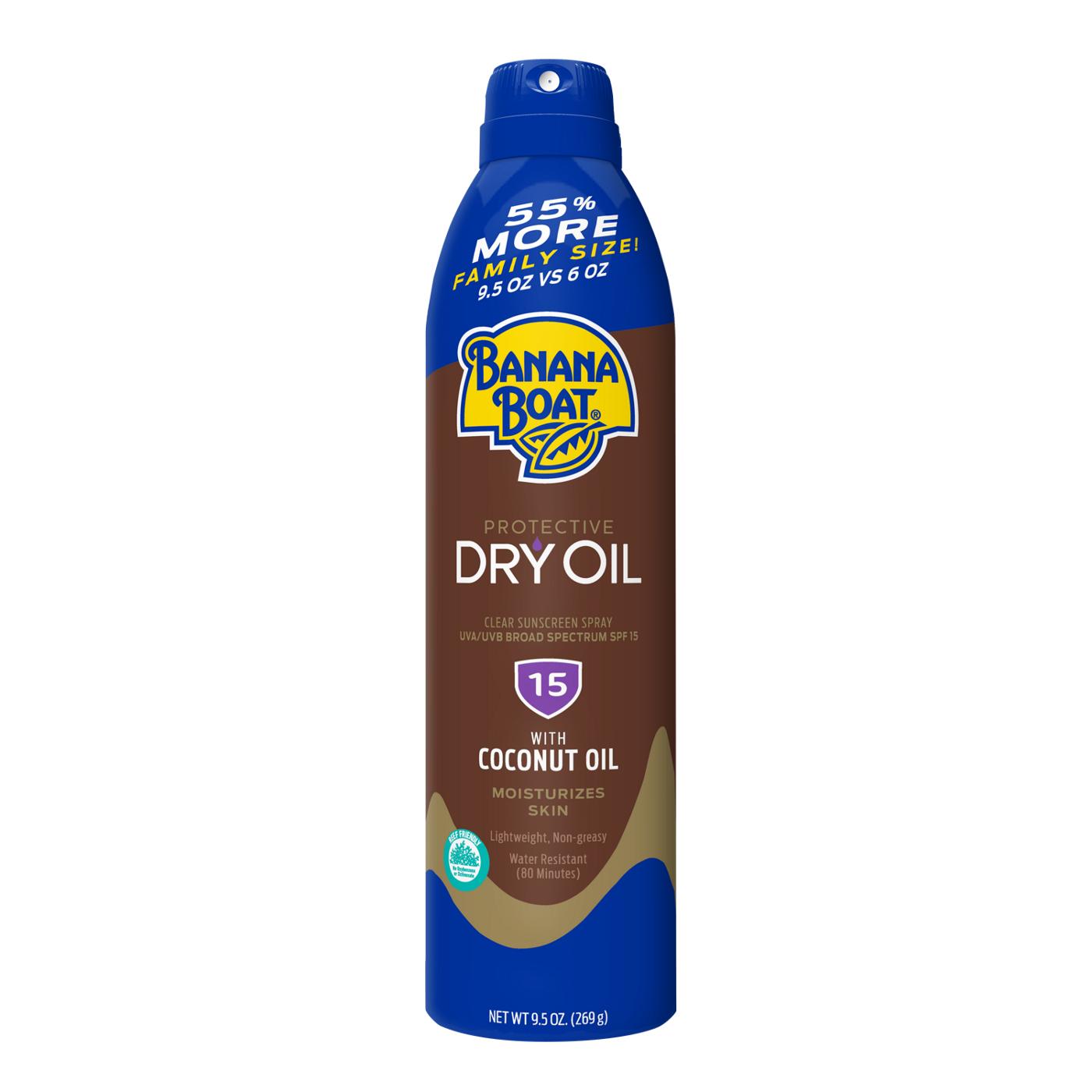 Banana Boat Protective Dry Oil Clear Sunscreen Spray - SPF 15; image 1 of 2