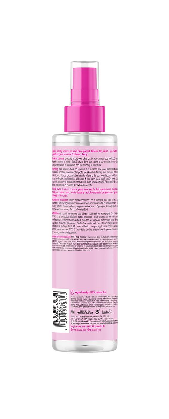 b.tan Gimme the Glow Down Rosewater Dark Facial Tan Mist; image 2 of 2