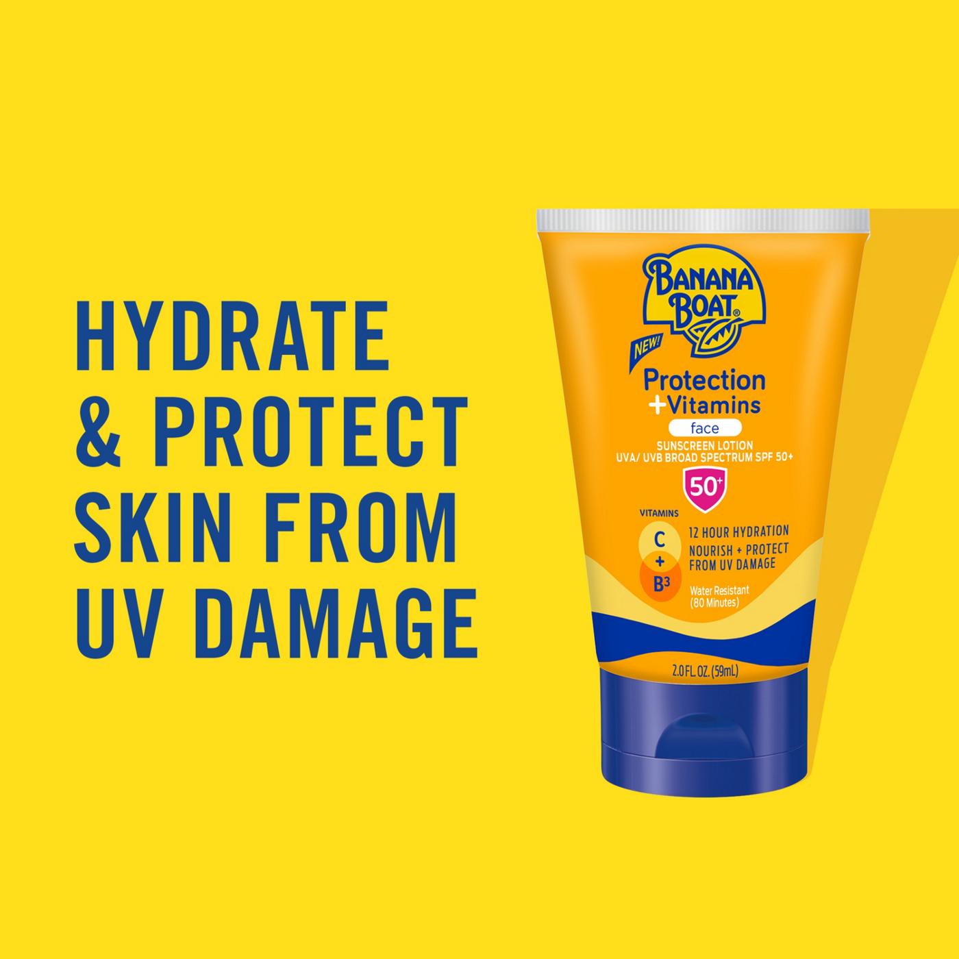 Banana Boat Protection + Vitamins Face Sunscreen Lotion - SPF 50+; image 8 of 9