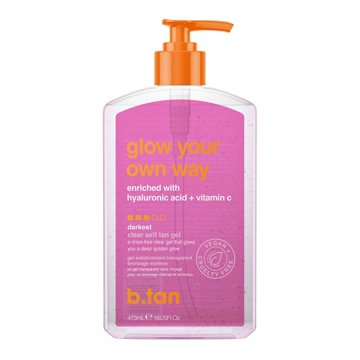 b.tan Glow Your Own Way Darkest Clear Self Tan Gel, 16 oz