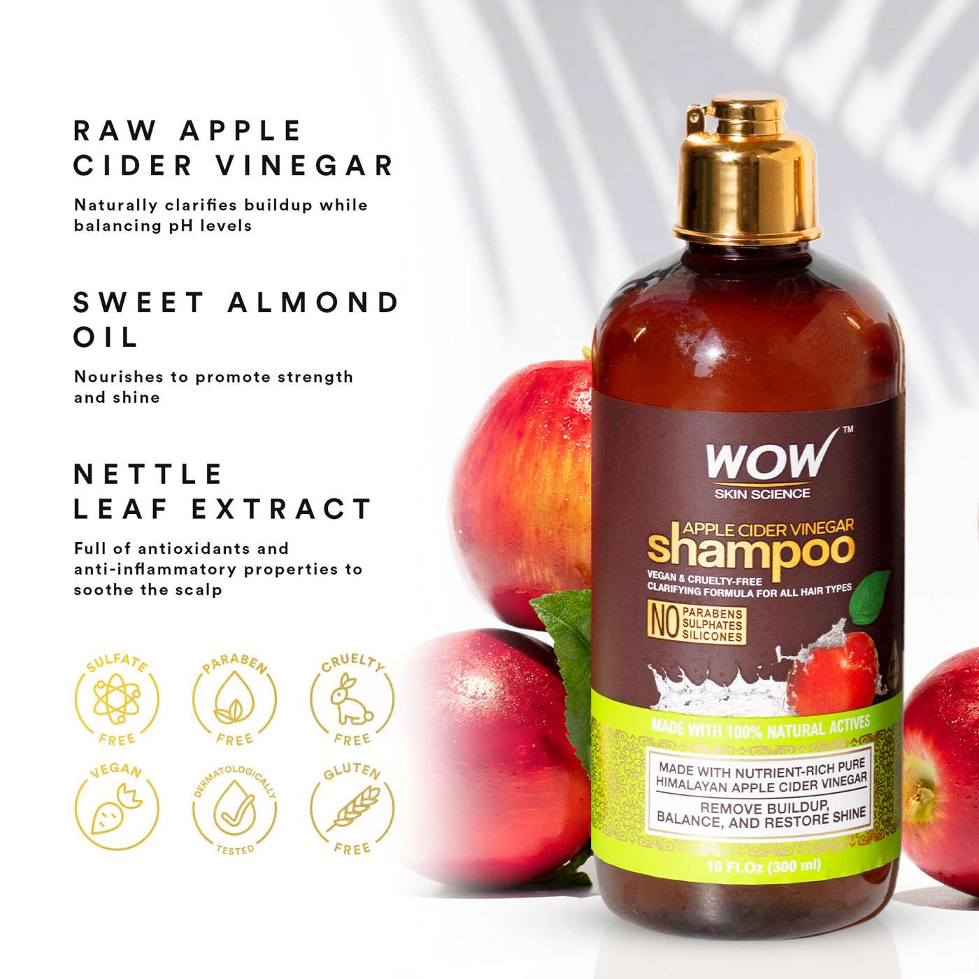 Wow Skin Science Apple Cider Vinegar Shampoo; image 3 of 3