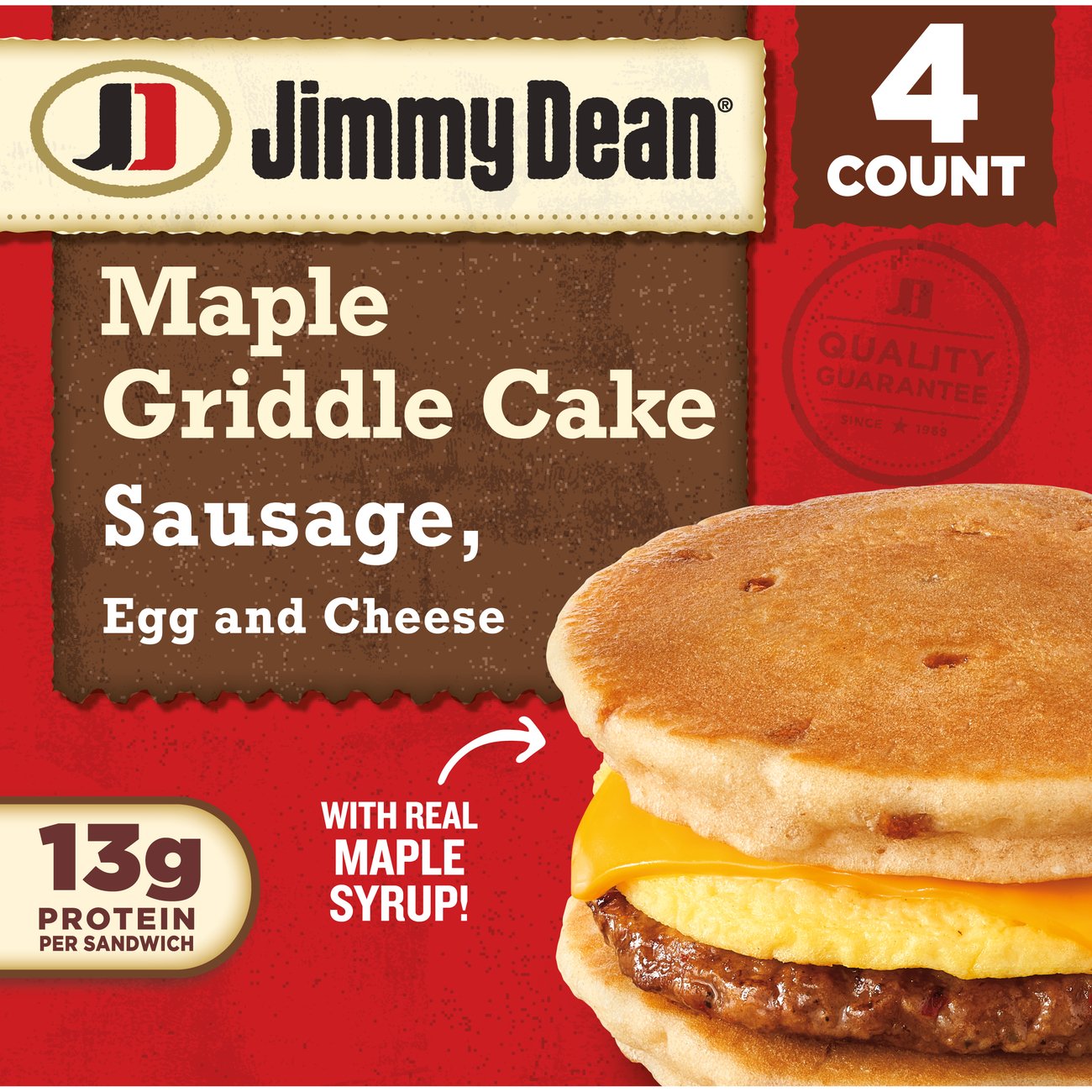 Jimmy Dean Sausage, Egg & Cheese Maple Griddle Cake, 4 ct, 4 ct