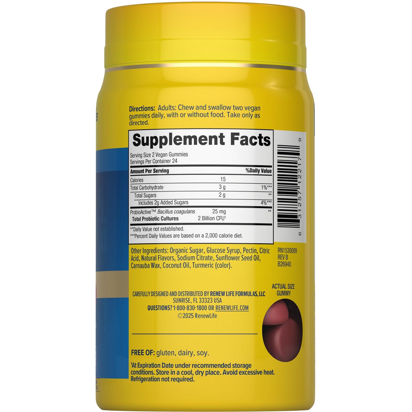 Renew Life Ultimate Flora Prebiotic & Probiotic Extra Care Digestive Gummies - Raspberry; image 4 of 4