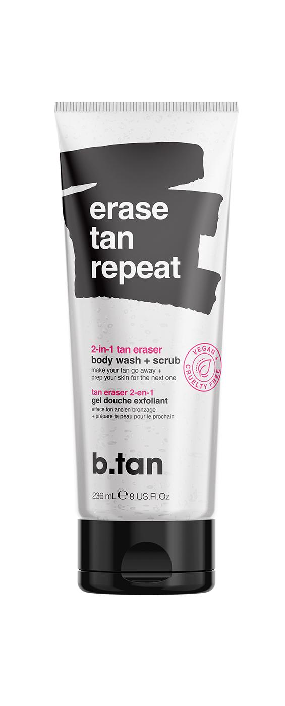 b.tan Erase Tan Repeat Body Wash & Scrub; image 1 of 2