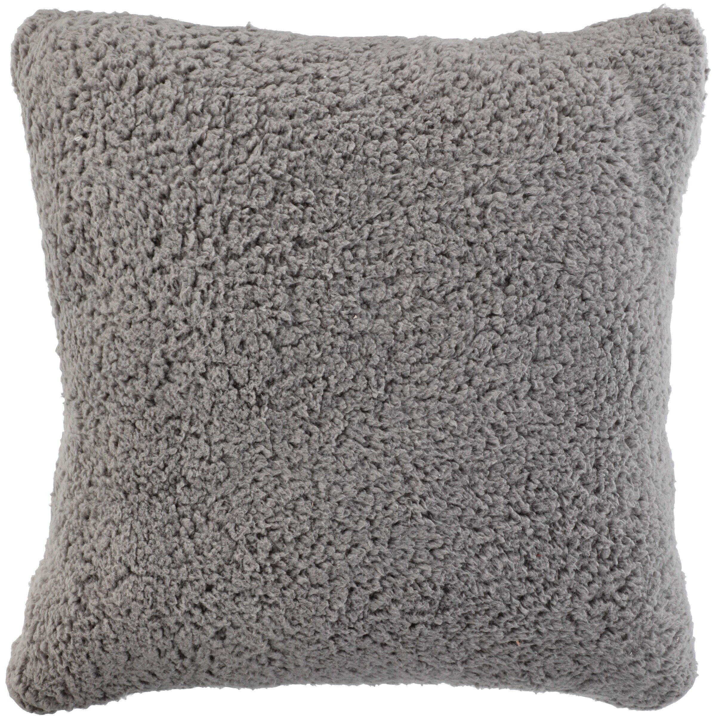 Destination Holiday Sherpa Square Pillow & Throw Blanket Set Grey
