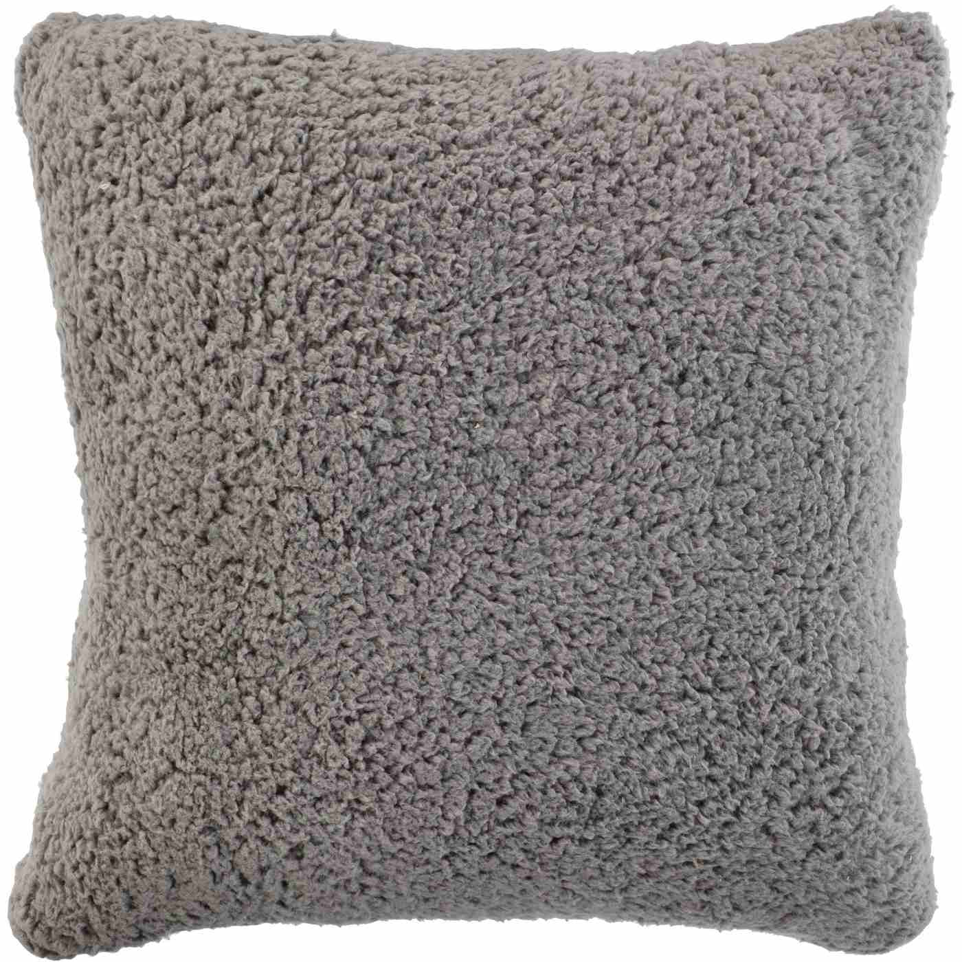 Destination Holiday Sherpa Square Pillow & Throw Blanket Set Grey