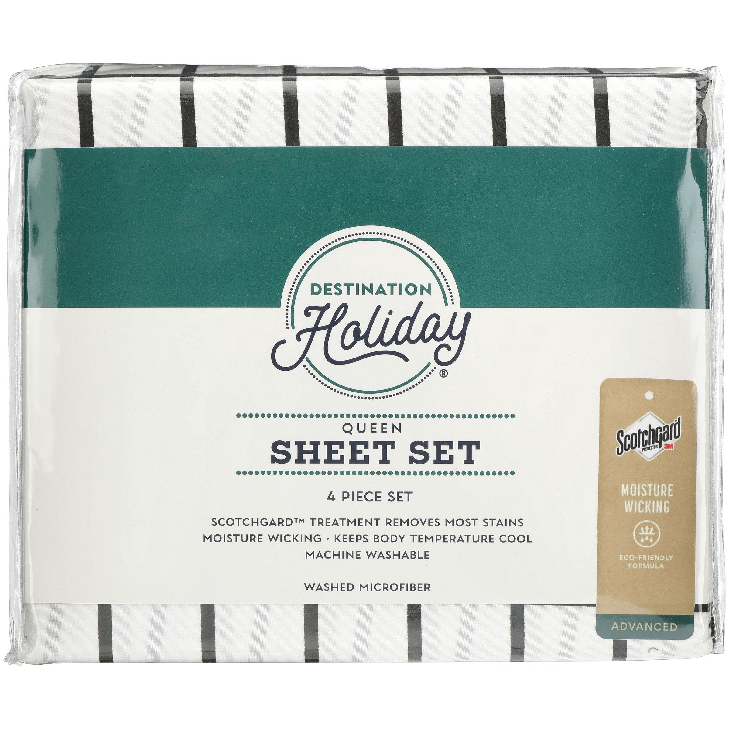 Destination Holiday Grids Sheet Set Black/White, 4 pc Shop Sheet