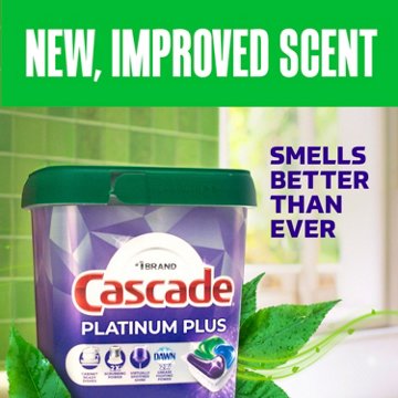 Cascade Platinum Plus Dishwasher Pods, Fresh Scent, 47 ct
