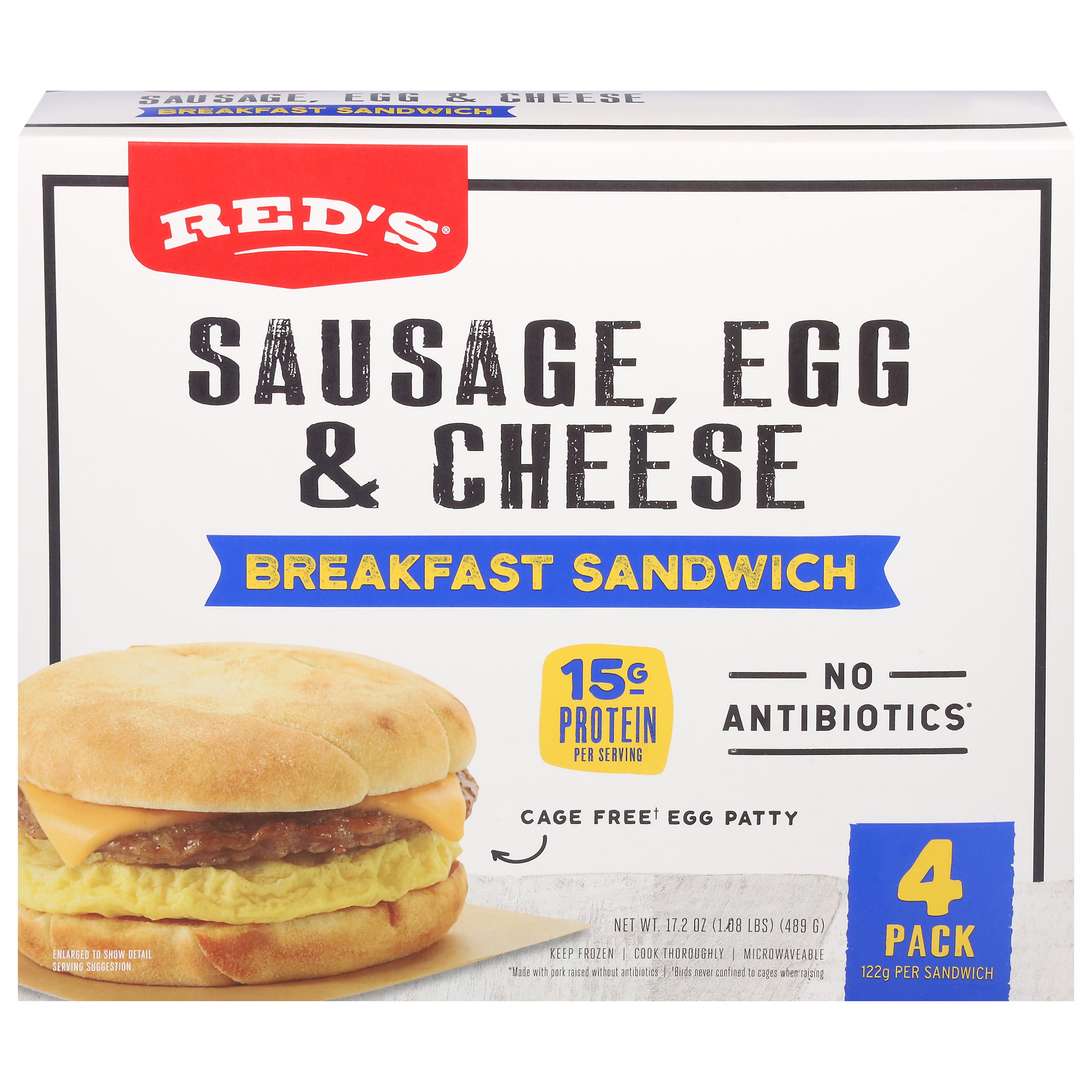 Griddle Cake Breakfast Sandwich with Sausage, Egg & Cheese