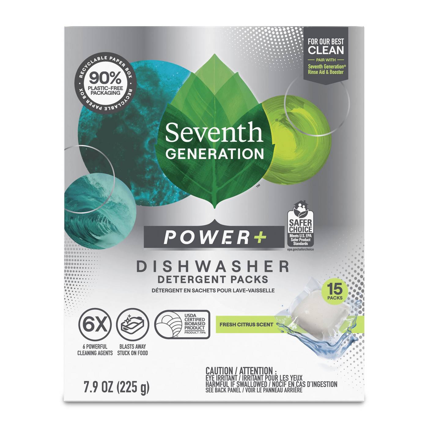 Seventh Generation Power Plus Dishwasher Detergent Packs Citrus