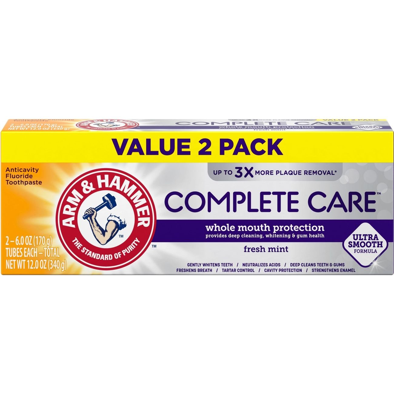 Arm & Hammer Complete Care Fresh Mint Anticavity Fluoride Toothpaste, 2