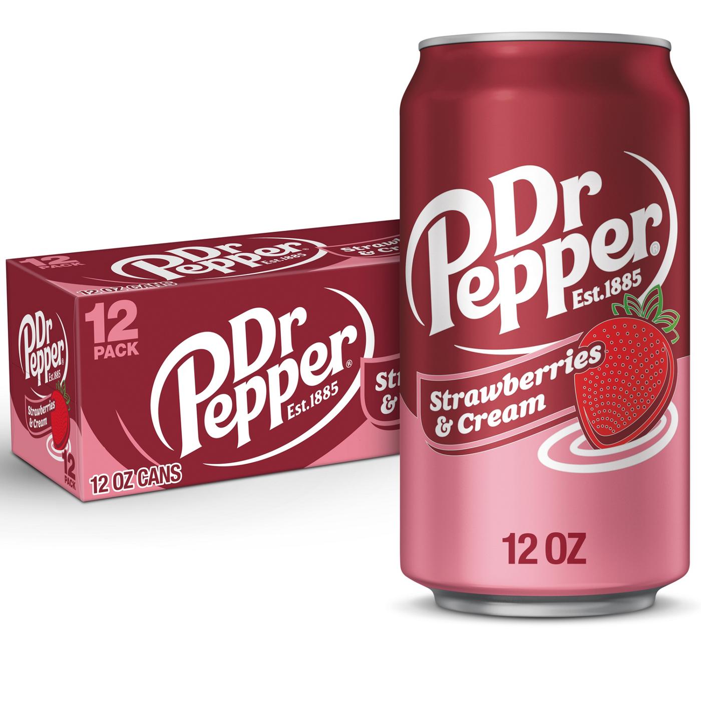 Dr Pepper Strawberries & Cream Soda 12 pk Cans; image 2 of 8