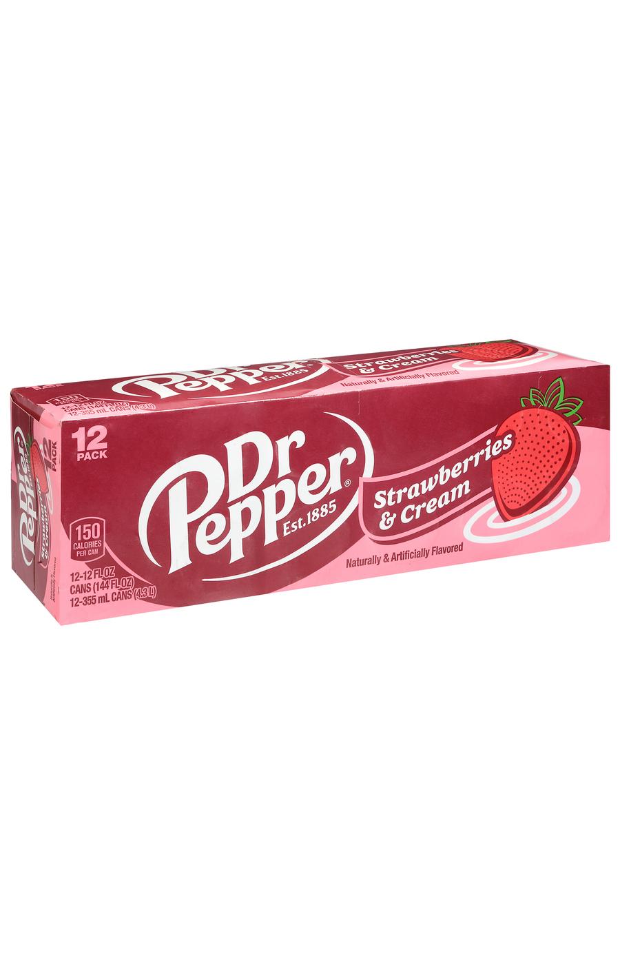 Dr Pepper Strawberries & Cream Soda 12 pk Cans; image 4 of 8