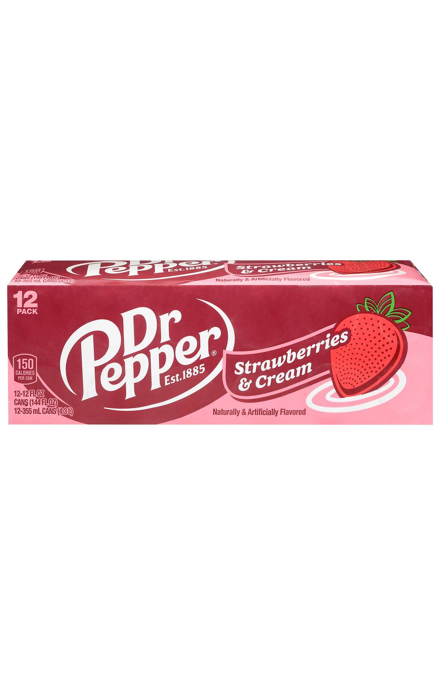 Dr Pepper Strawberries & Cream Soda 12 pk Cans; image 8 of 8
