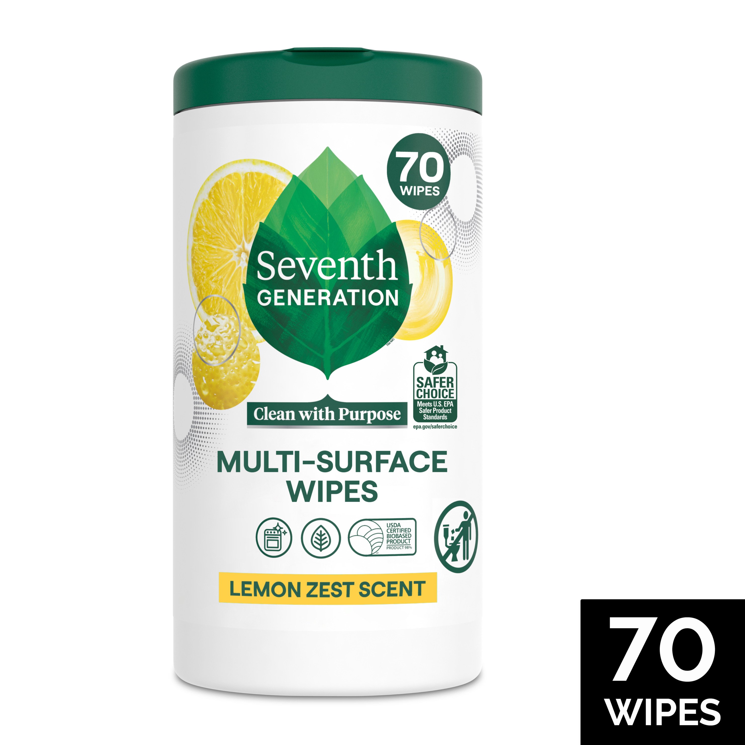 空気サプリメント　ヒバエステルG1L✖️7 Seventh Generation Multi-Surface Wipes - Lemon Zest - Shop All