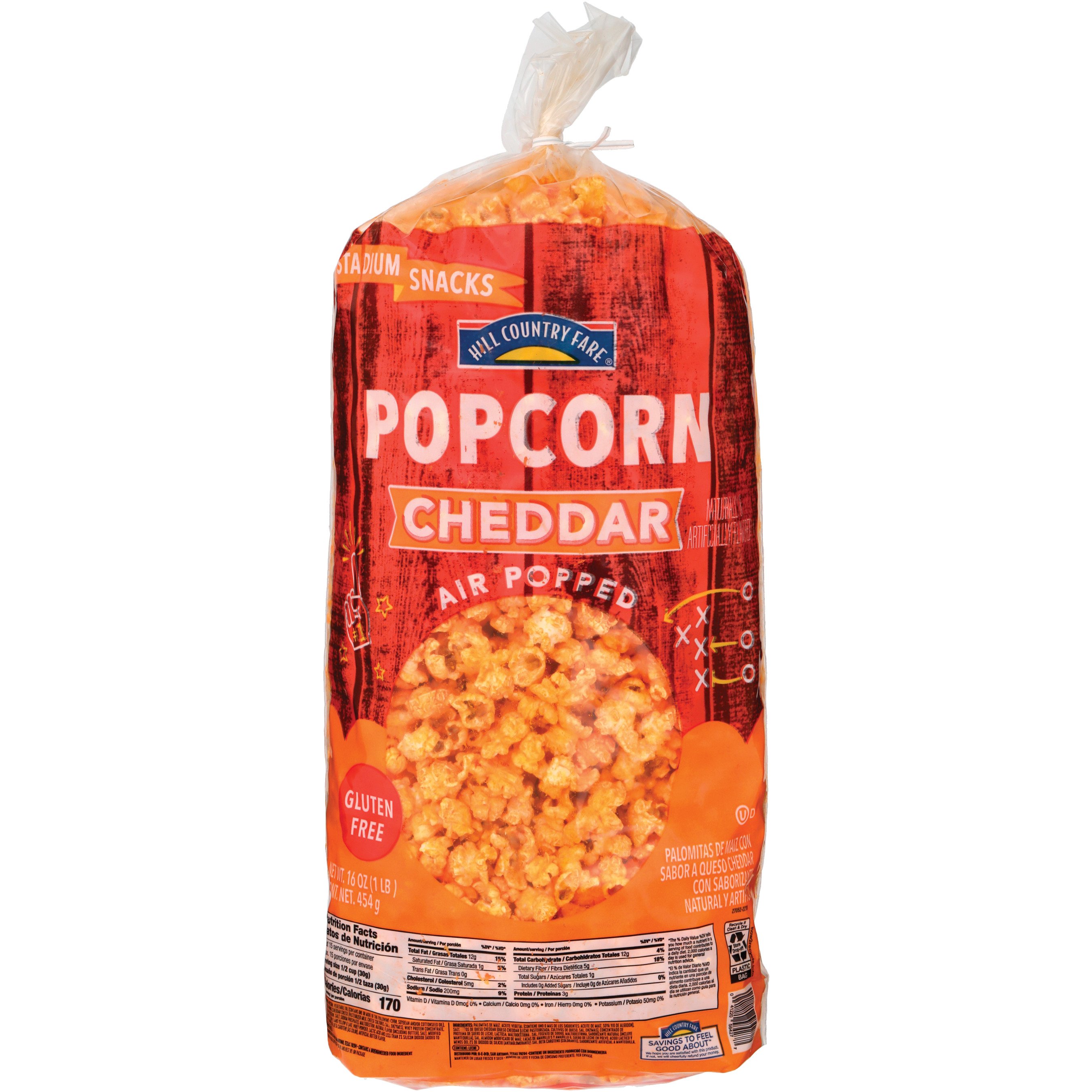 Hill Country Fare Stadium Snacks Air Popped Popcorn Cheddar Shop Chips at HEB