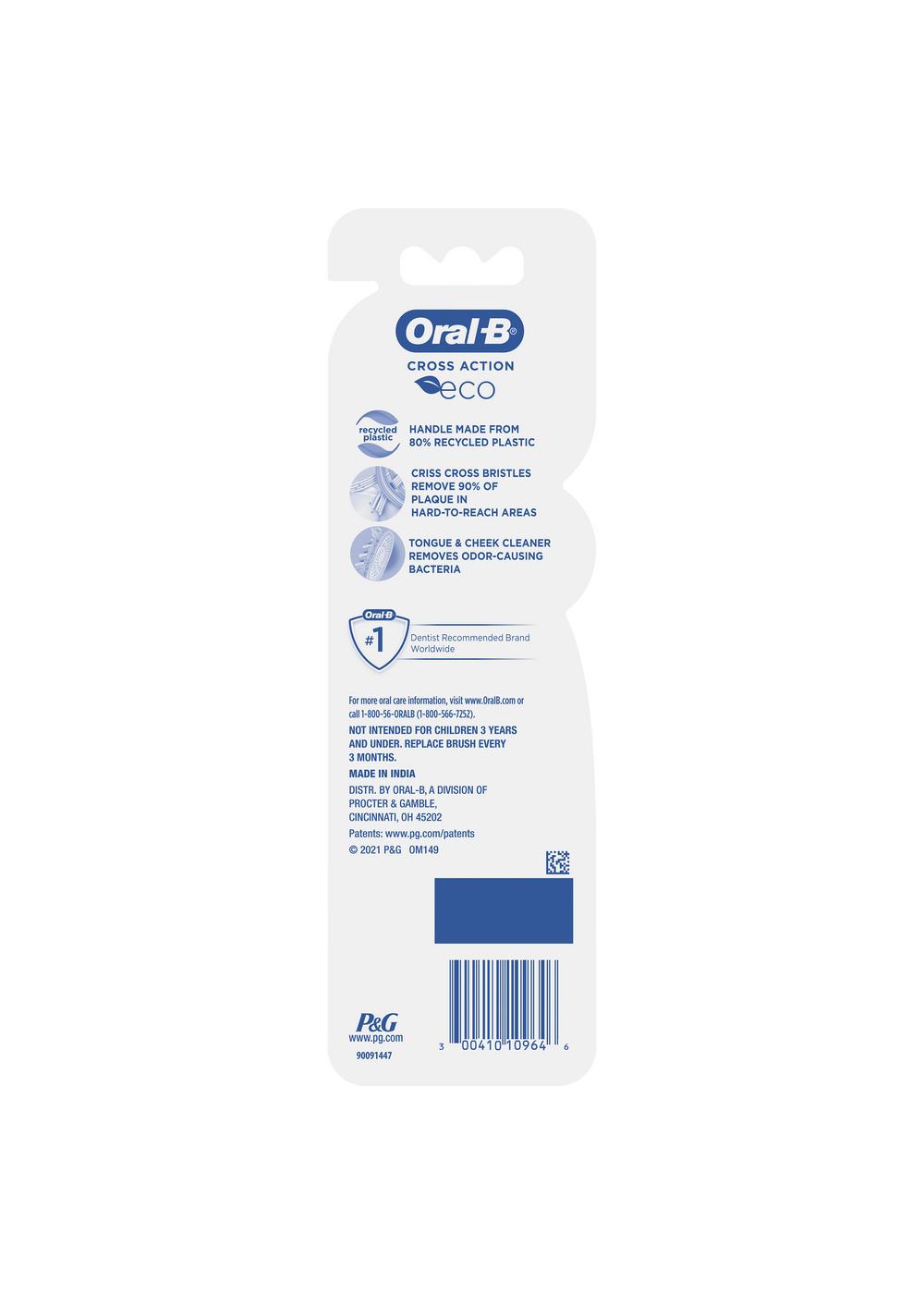 Oral-B CrossAction Eco Manual Toothbrush - Soft Bristles; image 4 of 10