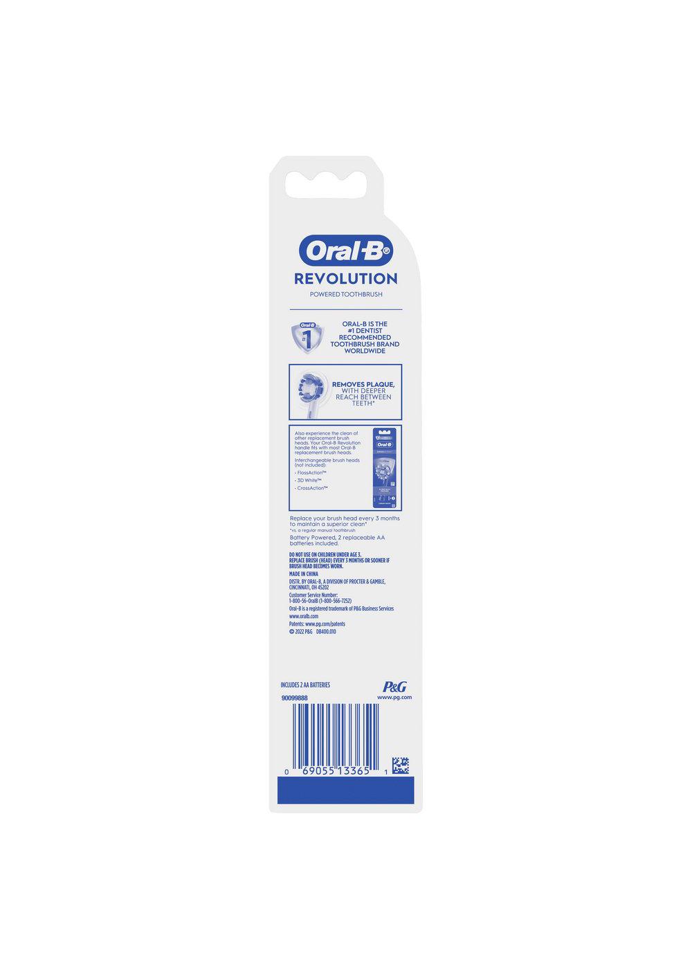 Oral-B Revolution Battery Toothbrush with Brush Head - Black; image 6 of 6