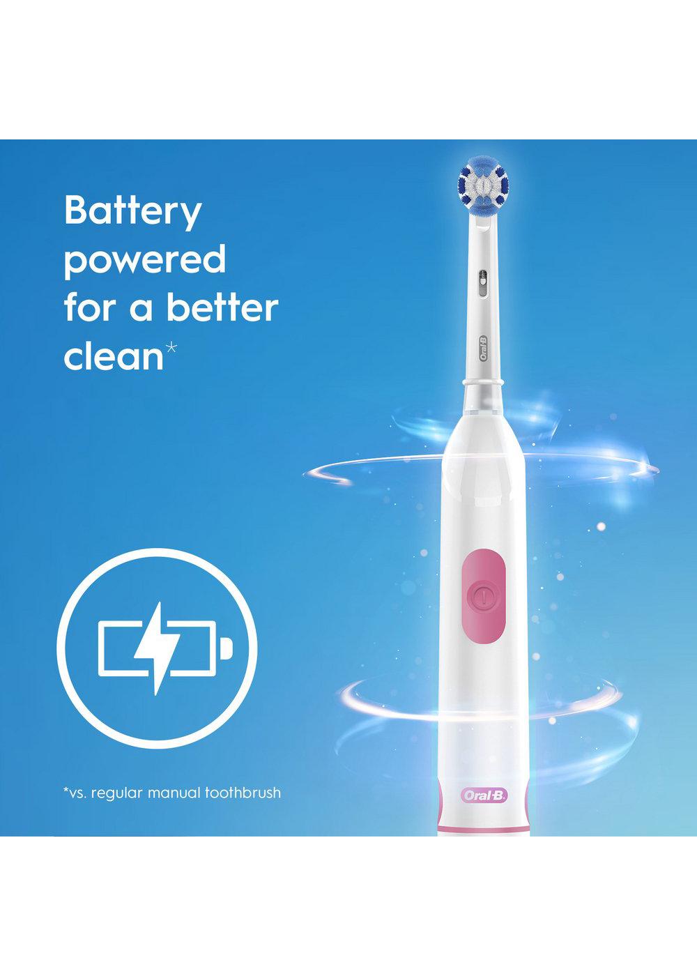 Oral-B Revolution Battery Toothbrush with Brush Head - White; image 4 of 6