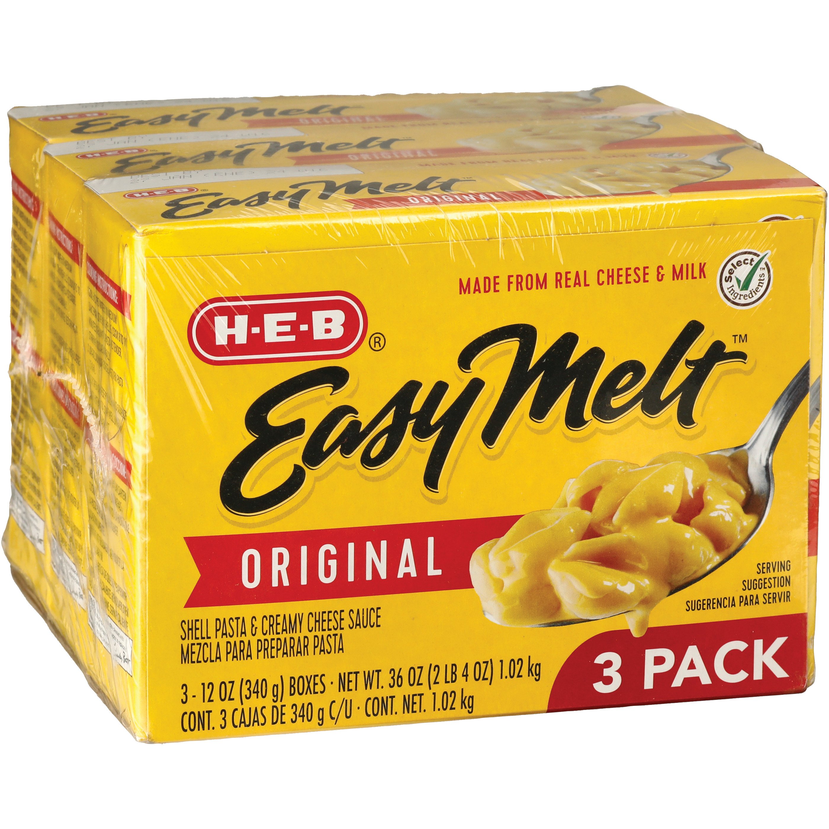 HEB Easy Melt Original Shells & Cheese 12oz Boxes Shop Pantry