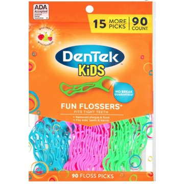 DenTek Kid's Fun Flossers Floss Pick, 90 ct