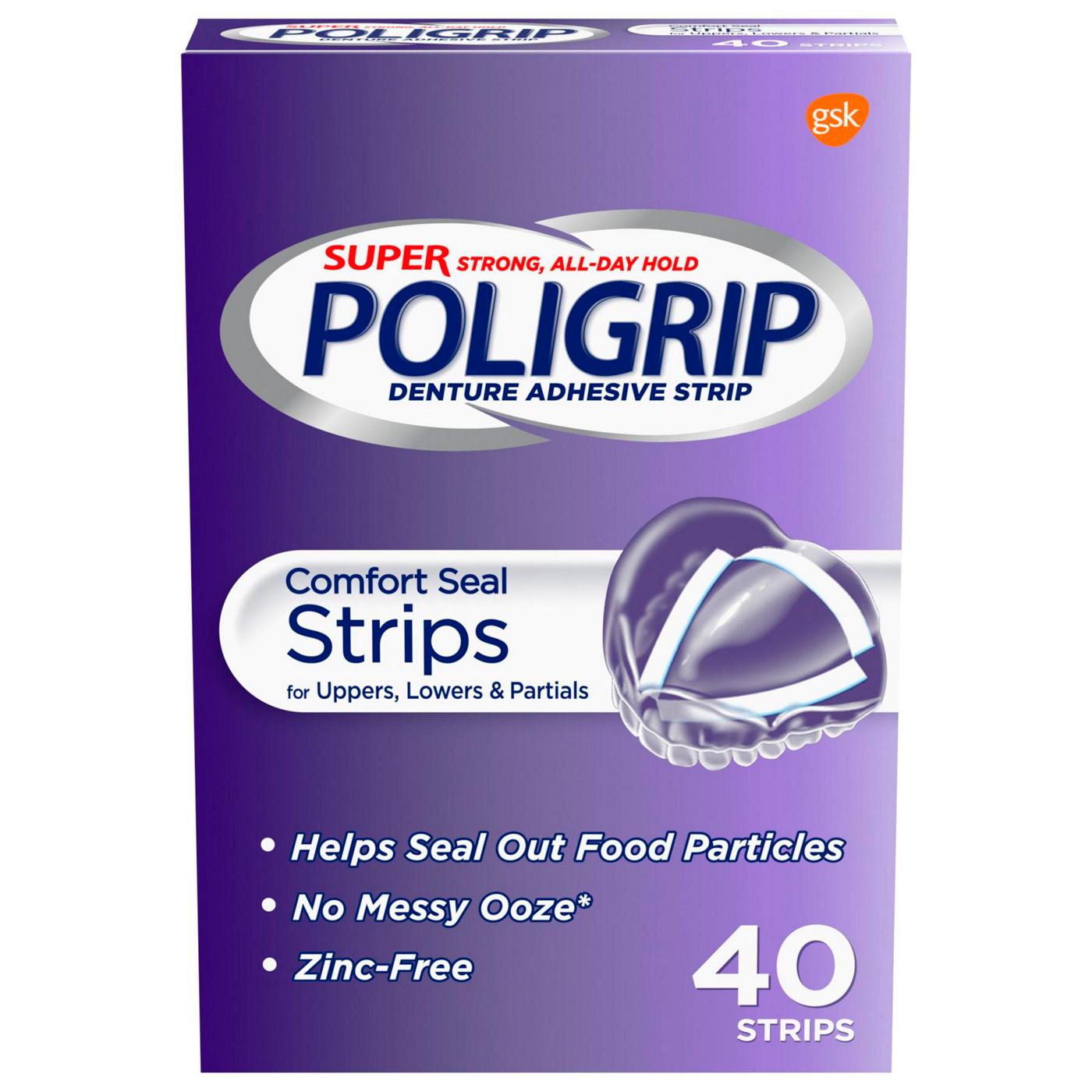 Super Poligrip Comfort Seal Denture Adhesive Strips; image 1 of 7